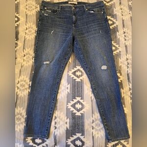 GAP Women's Blue Distressed Skinny Jeans